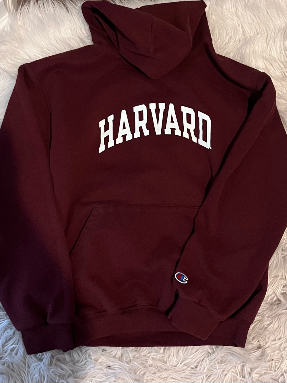 Champion Maroon Harvard Crewneck Hoodie